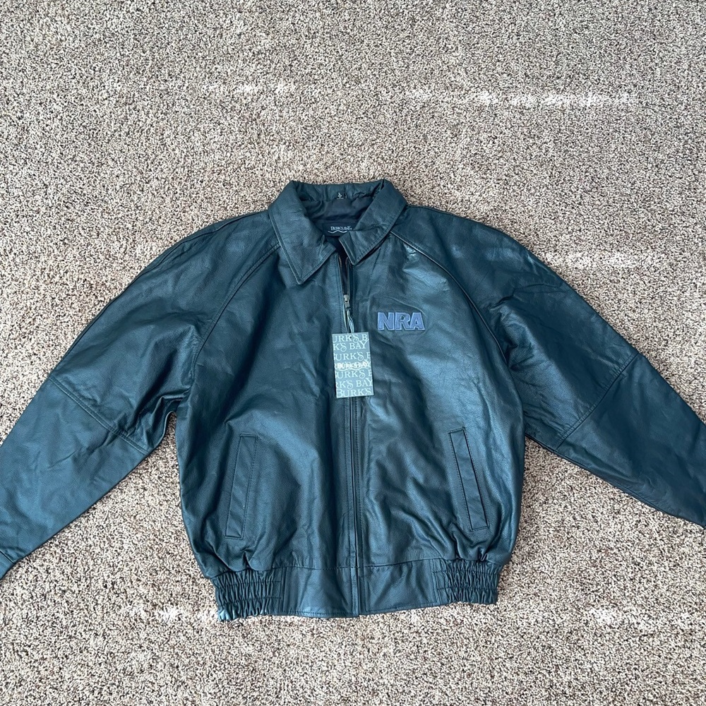 Burks Bay NRA Hailey vintage leather bomber jacket